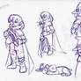 Wizardmon pen sketches