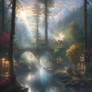 Lovely, Misty, And Peaceful Forest