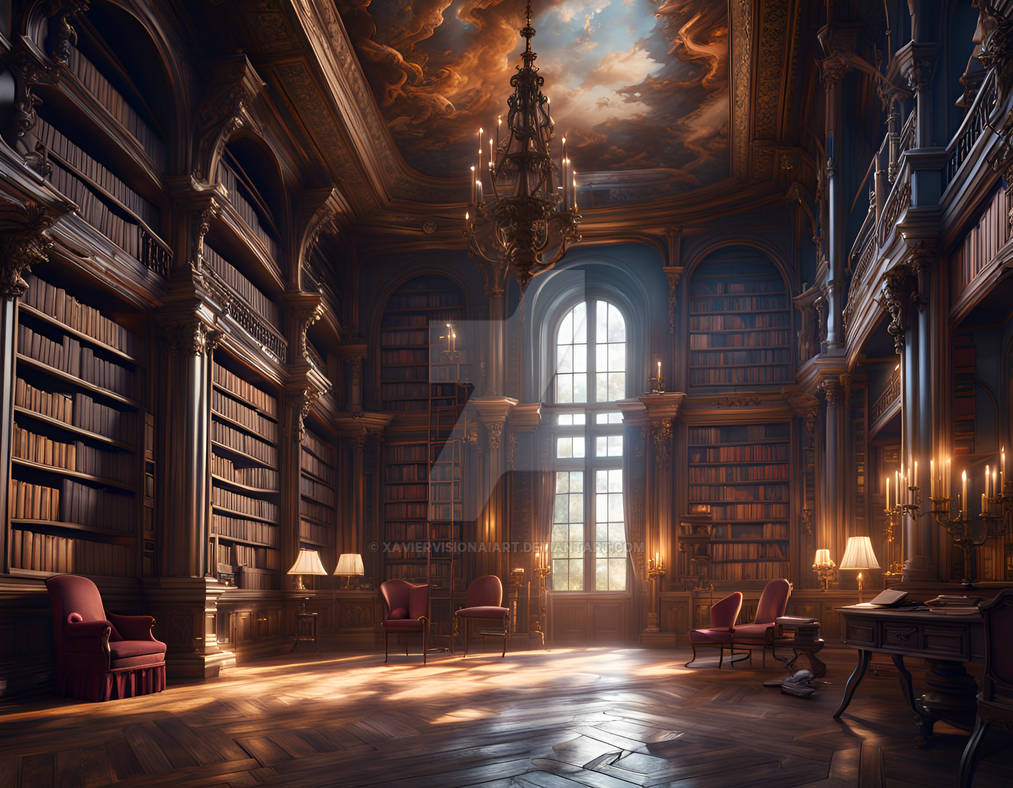 The Secret Library Room by XavierVisionAiArt on DeviantArt