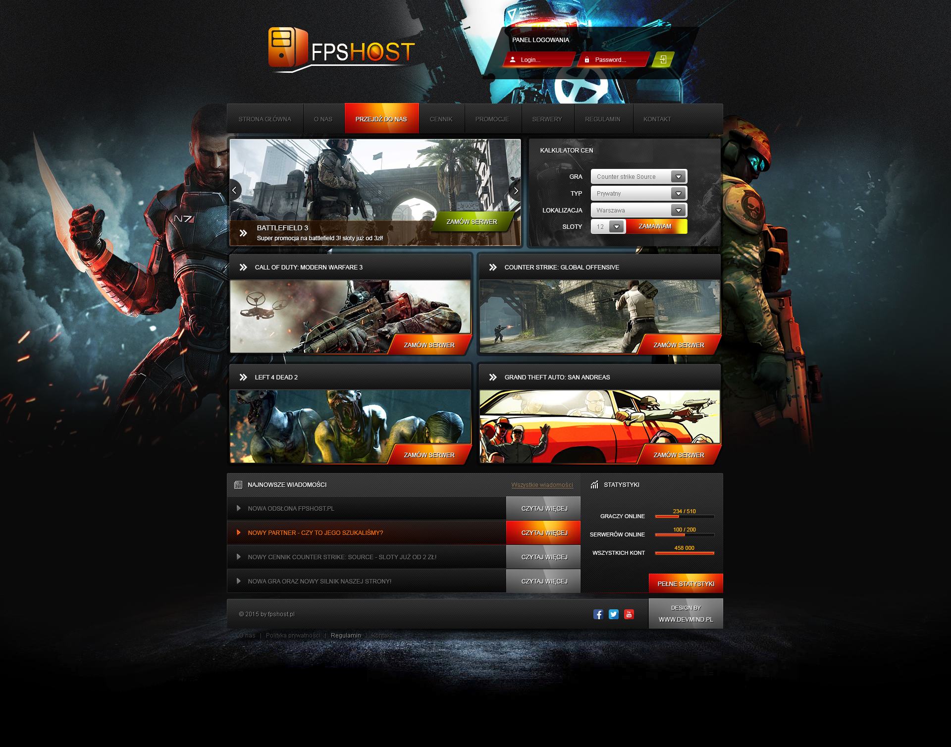 FPSHOST - Game hosting layout by enyks.pl