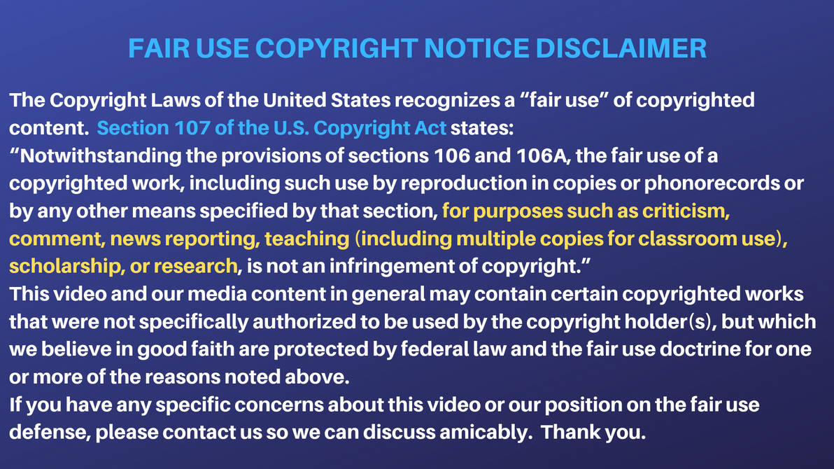 Fair Use Copyright Disclaimer by I.P. Attorney by ThriftyInfoMix