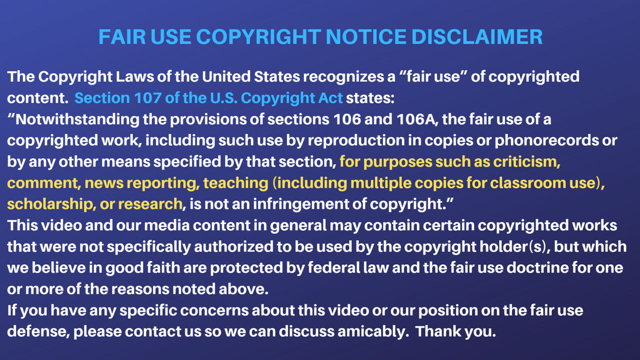 Fair Use Copyright Disclaimer by I.P. Attorney by ThriftyInfoMix