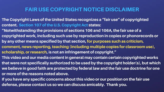 Fair Use Copyright Disclaimer by I.P. Attorney