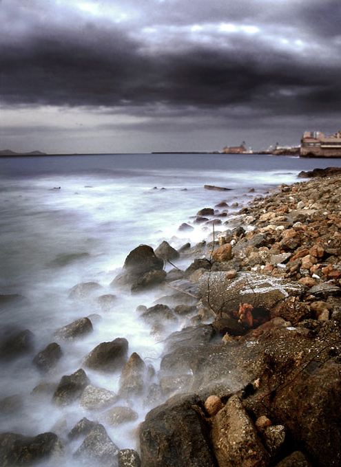 rocks and waves