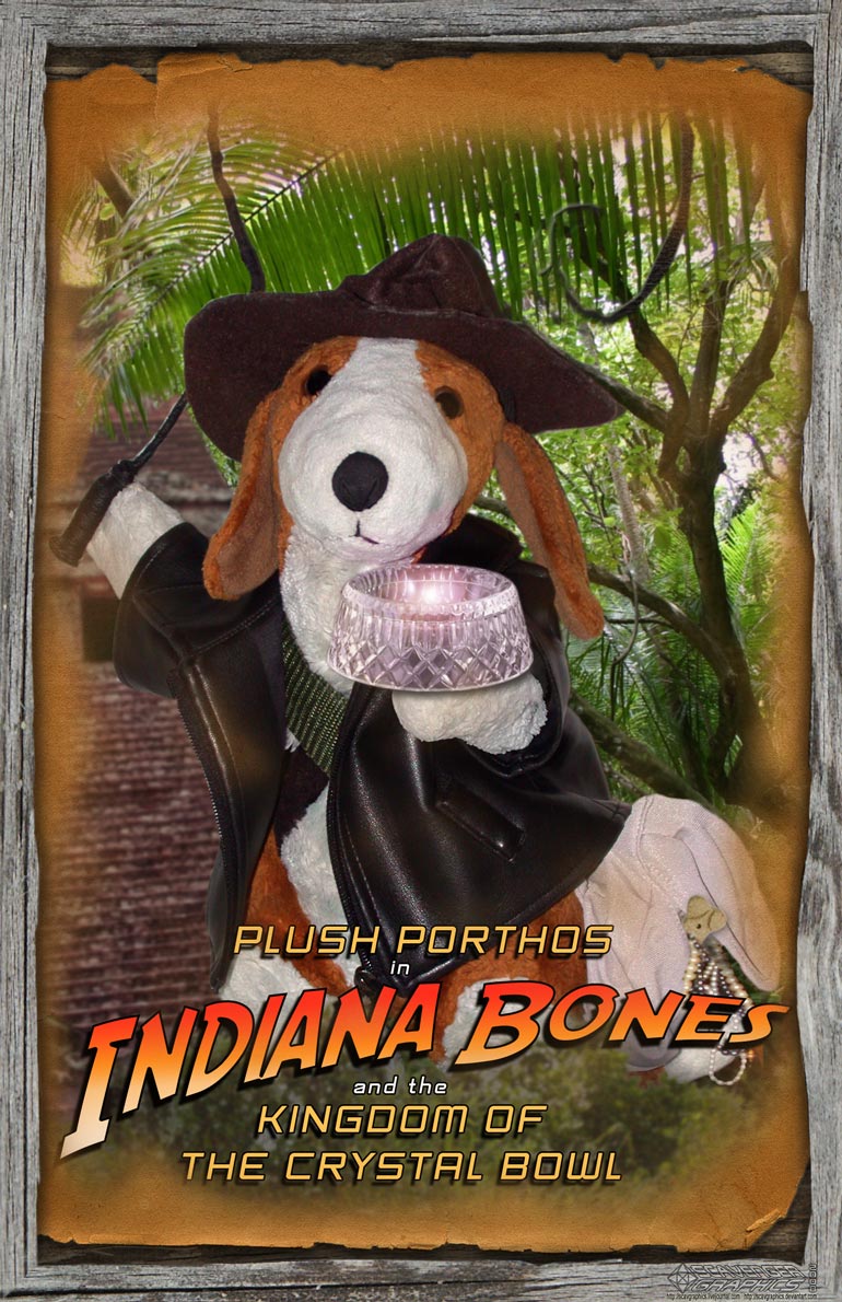 Plush Porthos as Indiana Bones