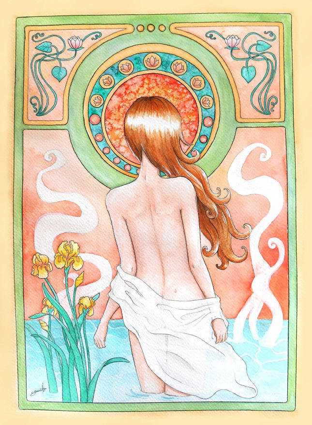 Iris - Watercolour comission - August 2016 by Aurelie-S
