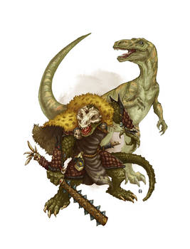 Lizardman Druid and Dino companion