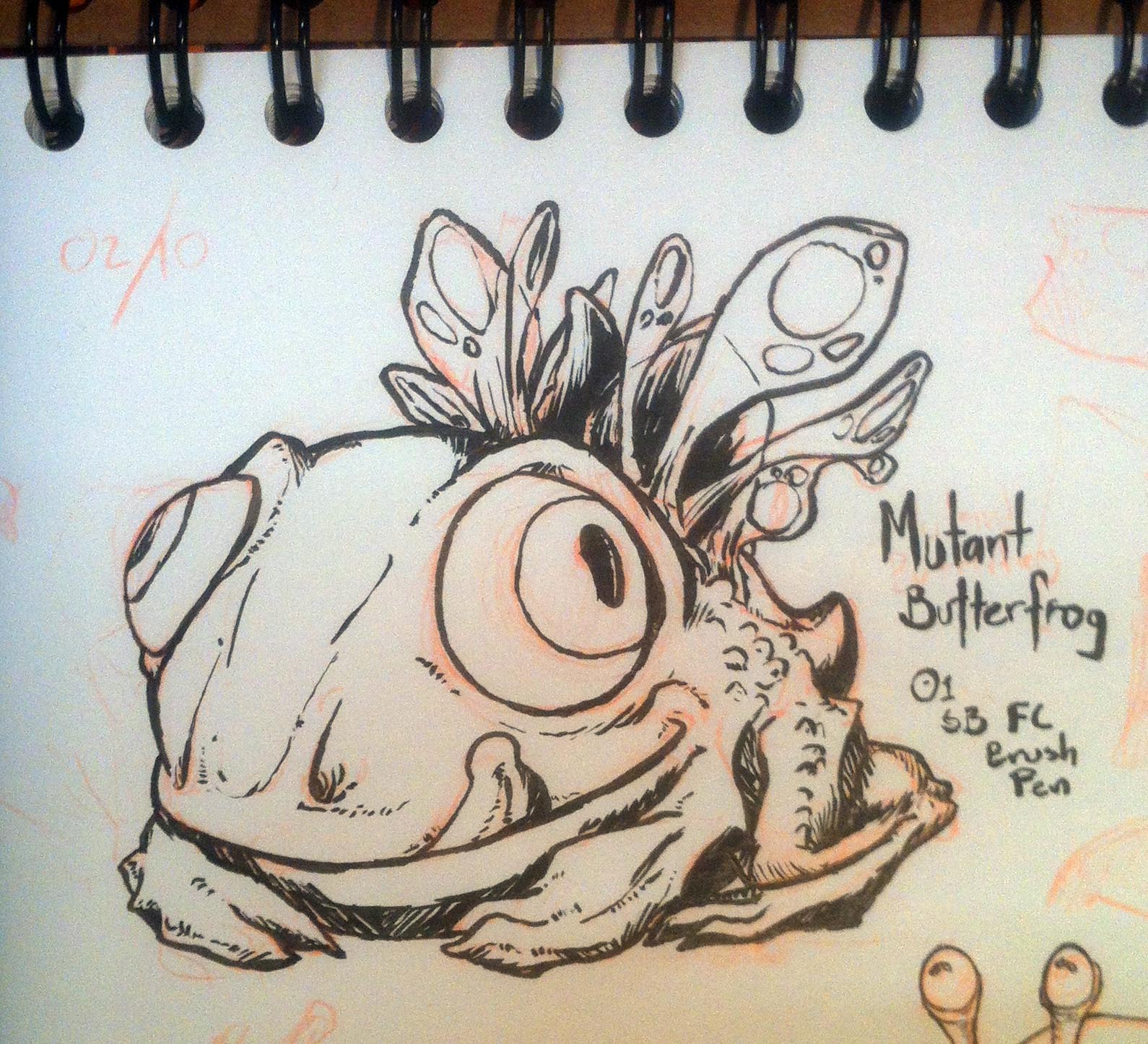 Inktober 01 Mutant Butterfrog