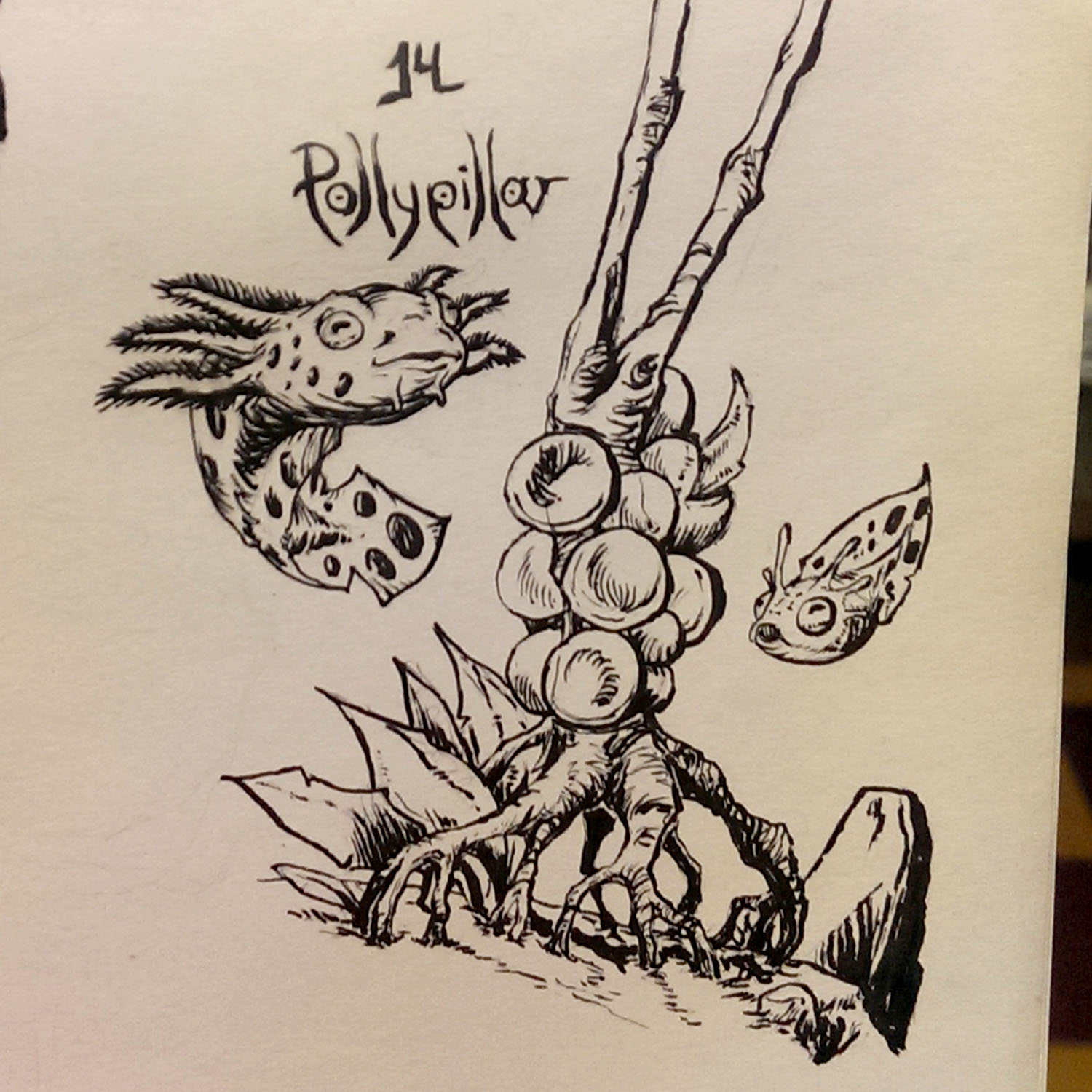 Inktober 14 Pollypillar