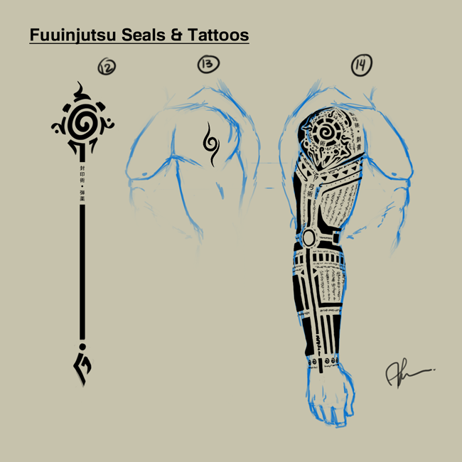 Hyuuga, Roku: Fuuinjutsu Seals/Tattoos