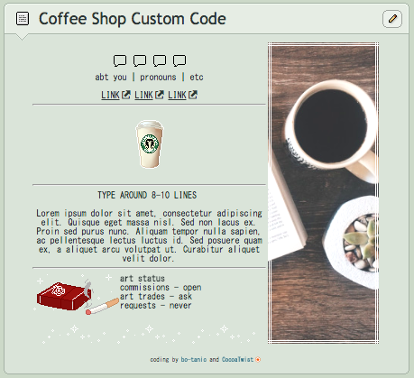 Coffee Shop Custom Box Code (Non-CORE)