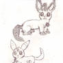 Leafeon and Umbreon Sketch