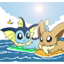 Vaporeon and Eevee