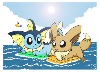 Vaporeon and Eevee