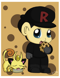 Chibi Rocket and Meowth