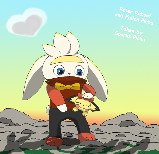 Pikachu And Raboot Raboot and Pichu by pichu90 on DeviantArt