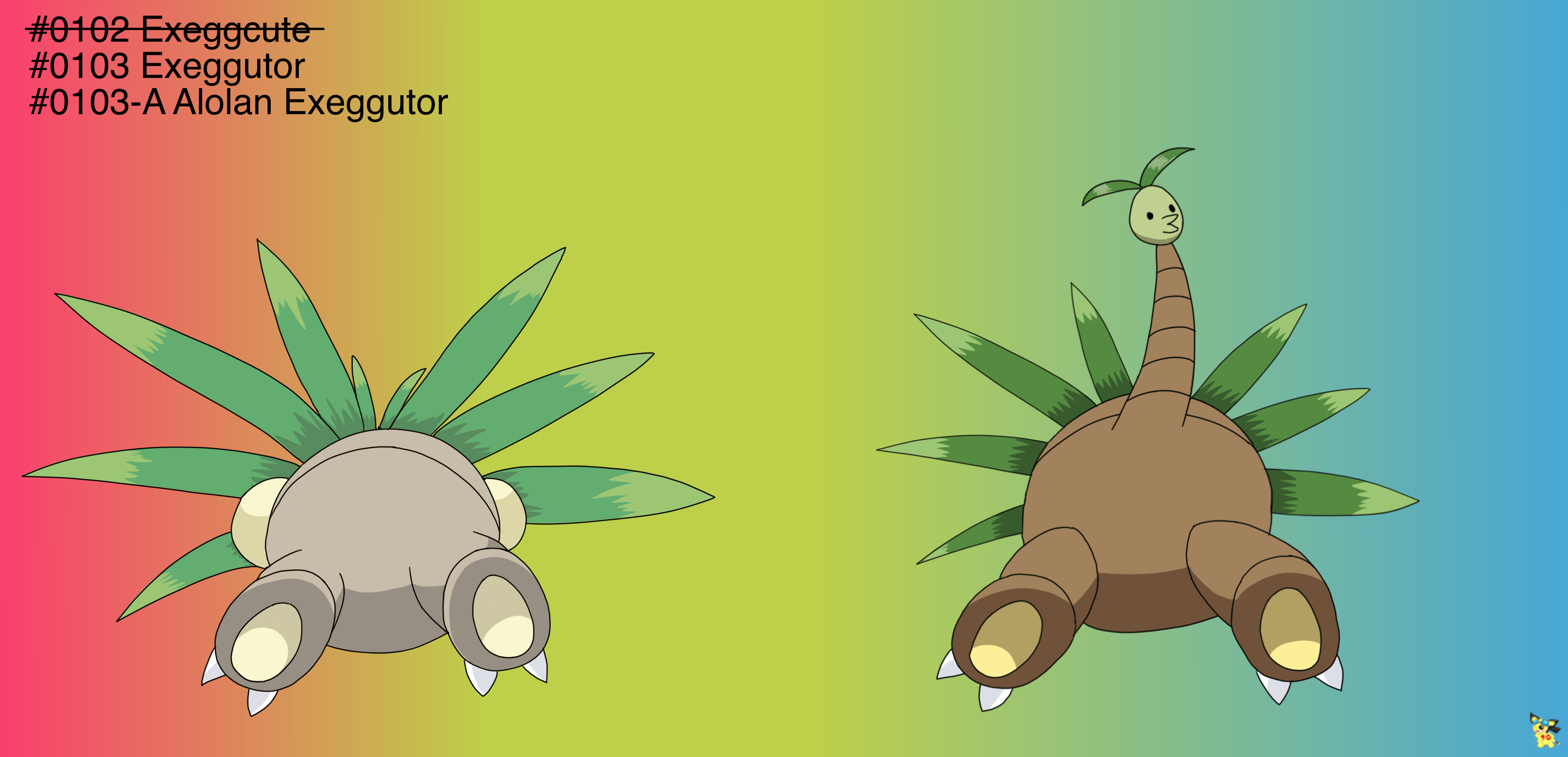 Exeggutor Banner Exeggutor Family Buttdex Entry by pichu90 on DeviantArt