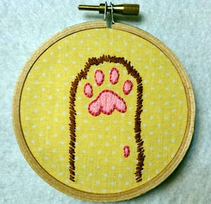 Kitty Cat Paw Hoop Embroidery