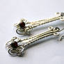 Silver Handmade Earrings with Garnet