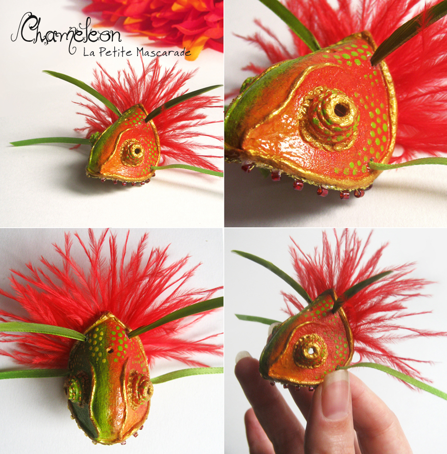 Miniature Chameleon Masquerade Mask