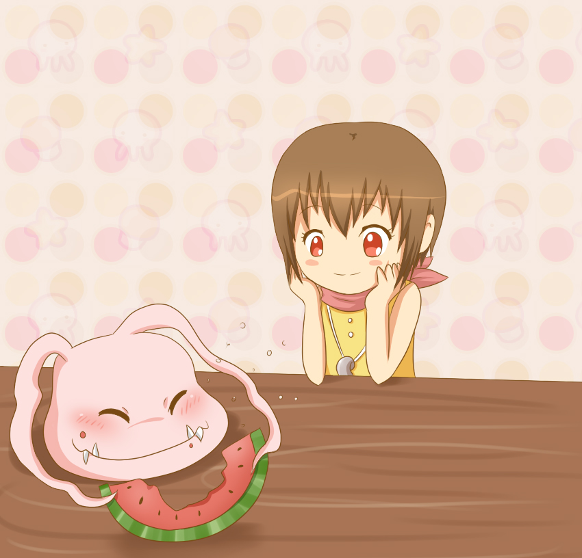 Hikari and Koromon