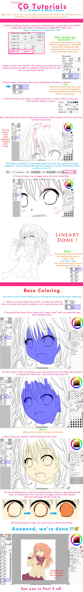 CG tuts : 1 - Lineart and Base by Pluvias on DeviantArt
