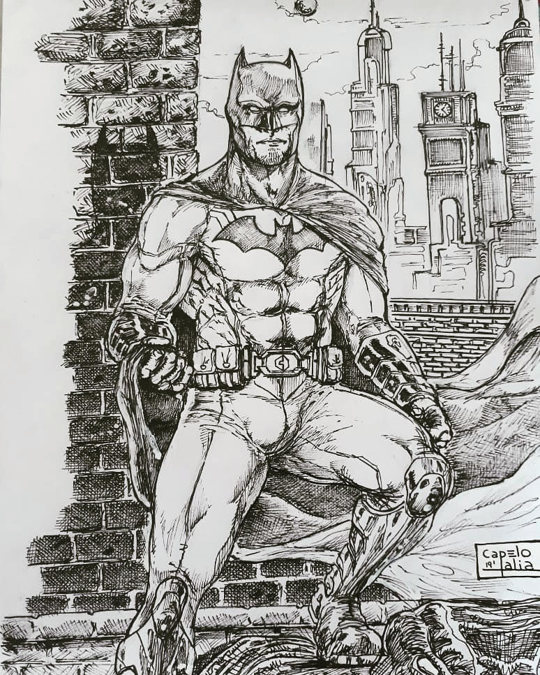 Batman Comic Ink Batman fanart ink by Justicia-Comic on DeviantArt