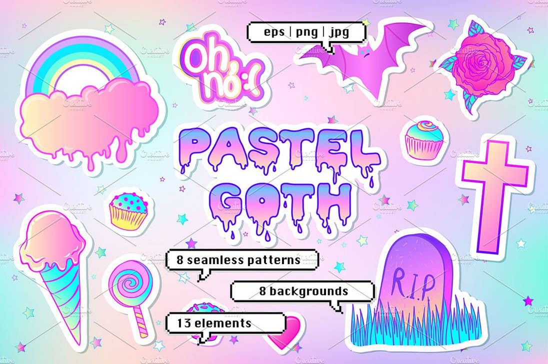 PASTEL GOTH, patches patterns by soxonastaneh on DeviantArt