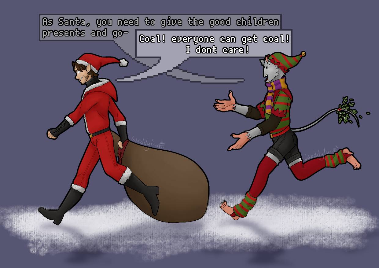 Santa Herobrine and Elf Rat