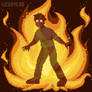 Steve on fire