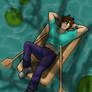 Herobrine lounging in a boat... again.