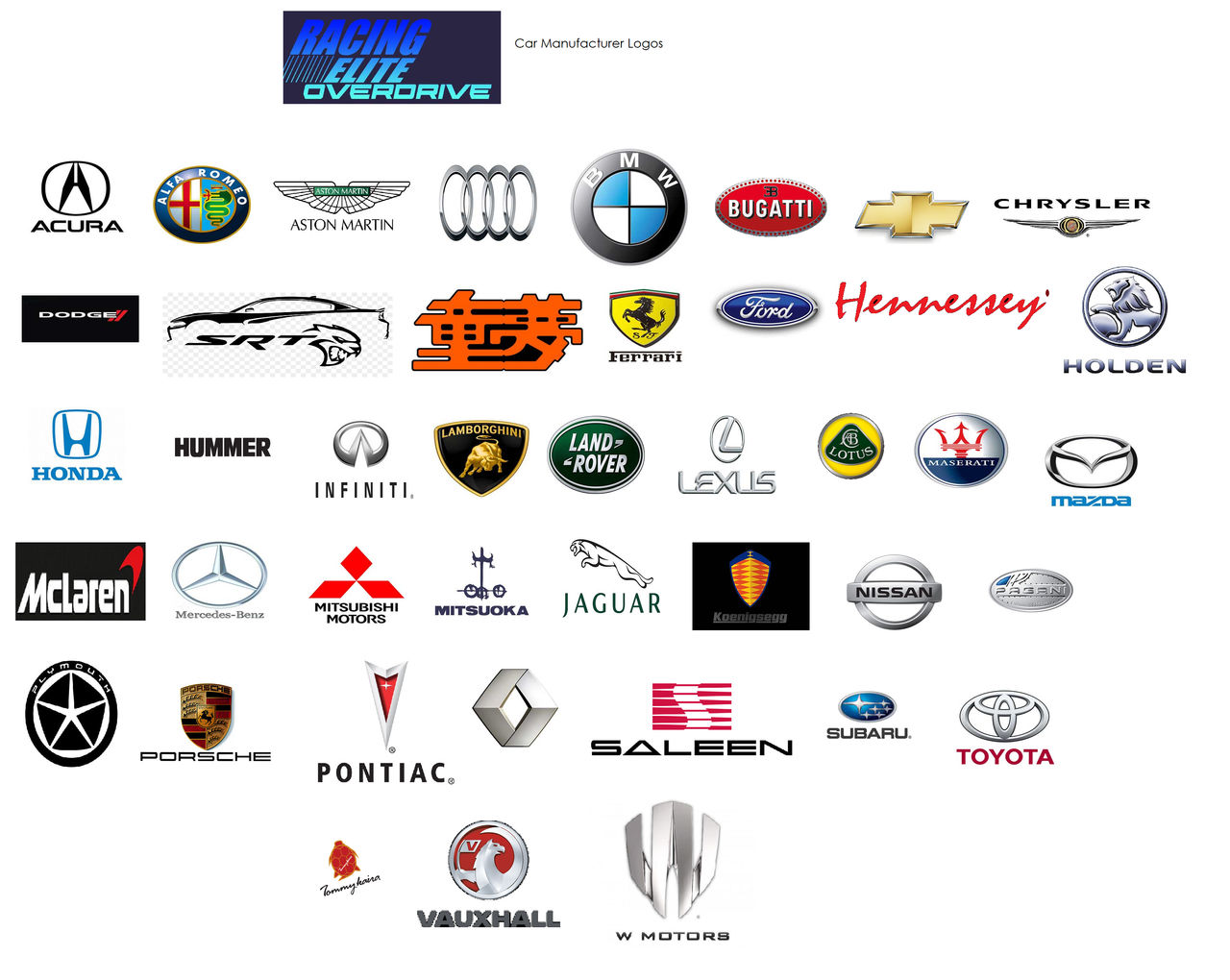 Racing Elite Overdrive Car Manufacturer Logos by SaucerofPeril on ...