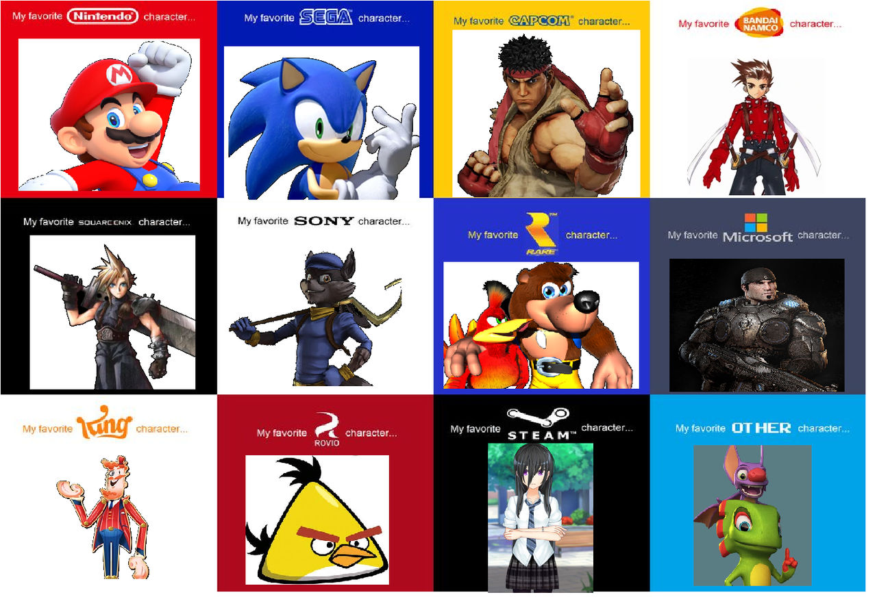 My Favorite VG Characters Meme (My Version) by SaucerofPeril on DeviantArt