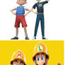 Lewis and Wilbur adores Builder Mario and Luigi
