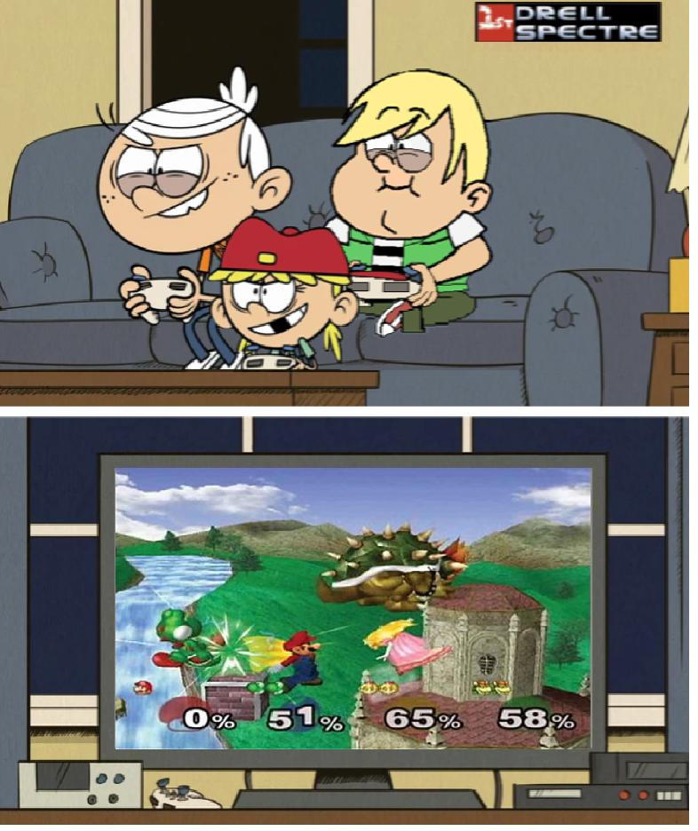 Lincoln, Simon, and Lana playing SSBM by SaucerofPeril on DeviantArt