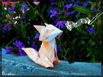 Happy Singing Fox by FoldedWilderness