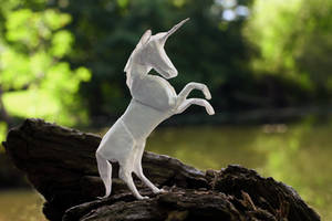 August Unicorn (origami) by FoldedWilderness