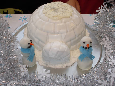 Winter ONEderland Igloo Ice Cream Cake