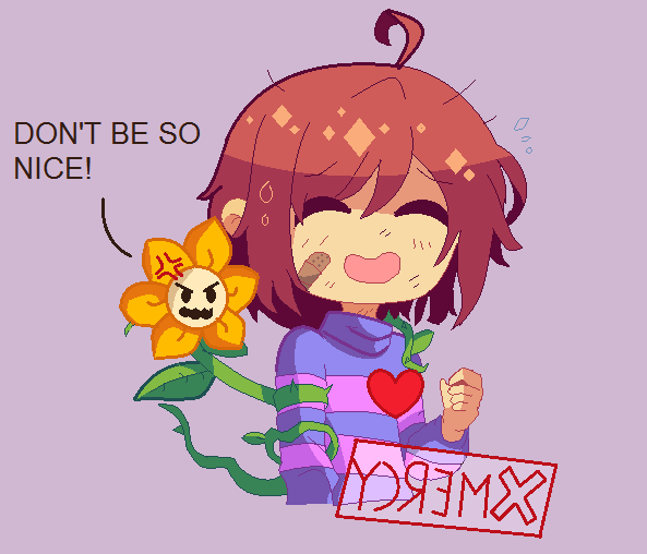 Undertale, Frisk and Flowey - Drawception