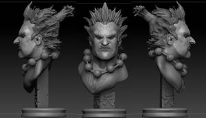Zbrush Akuma Bust Sculpt finished