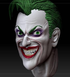 Joker Bust Zbrush Color Test WIP