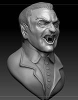 Dracula Engraged Zbrush Bust Sculpture - WIP