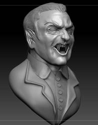 Dracula Engraged Zbrush Bust Sculpture - WIP