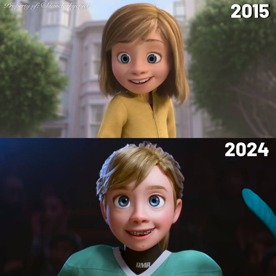Evolution of Riley, From Inside Out (2015-2024) by kianyetyet on DeviantArt