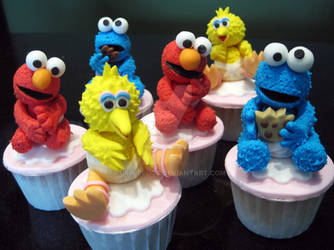 Baby Big Bird Cookie Monster Elmo by Purplepugz