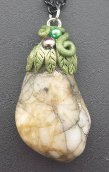 OOAK Soul Of The Forest, Beachstone Quartz Pendant