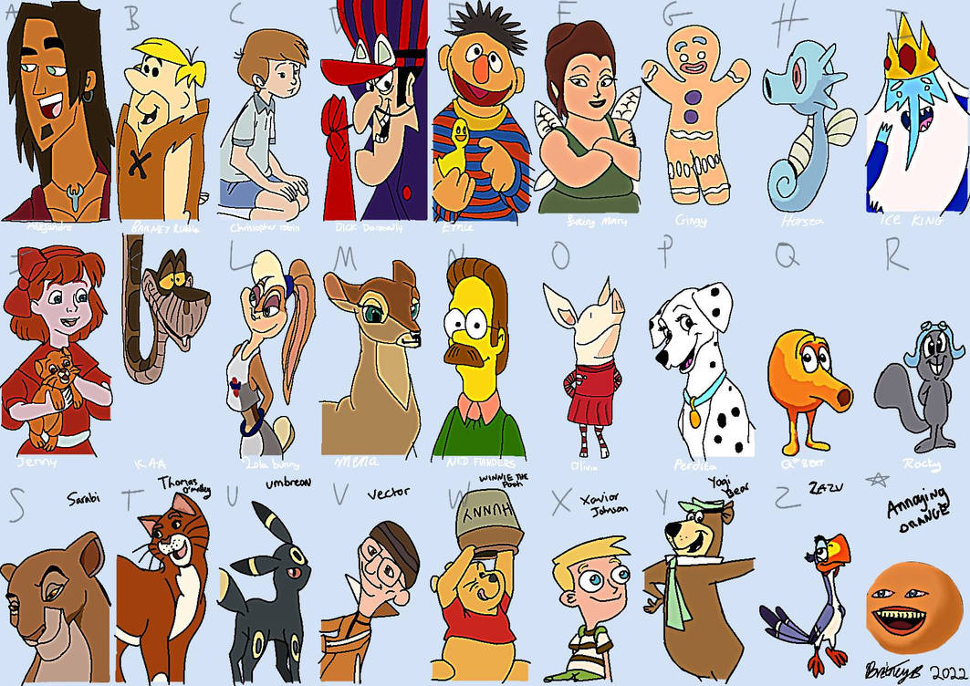 characters alphabet by brittlesskittlez on DeviantArt