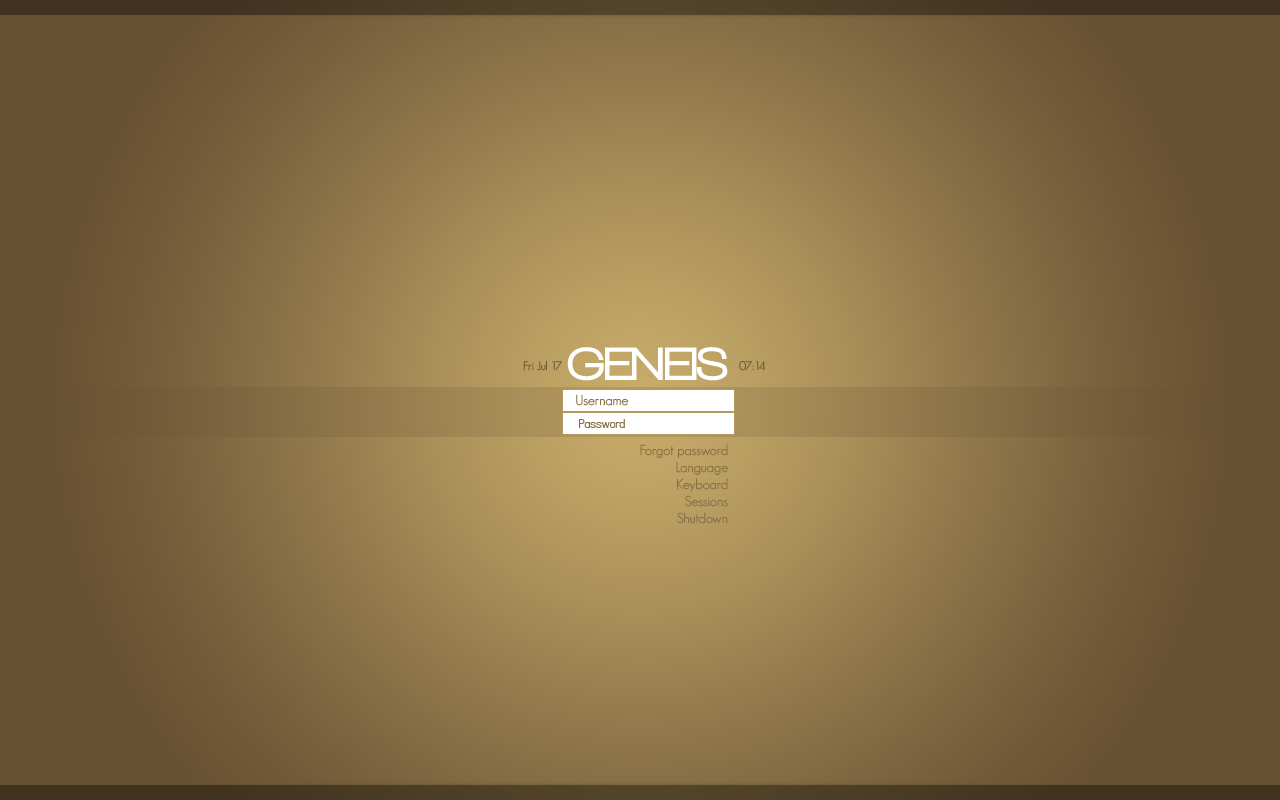 GENEIS Logon screen