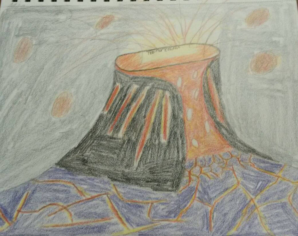 volcano drawing by HeathersDrawing on DeviantArt