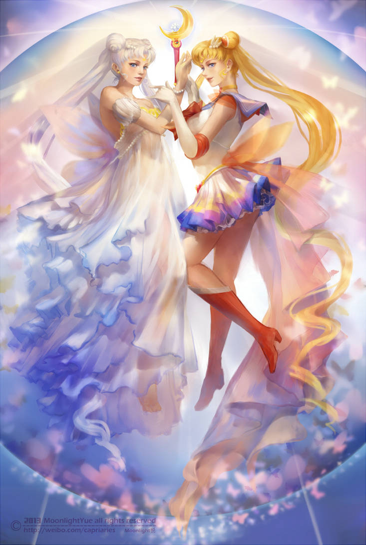 SAILOR MOON and Princess Serenity by MoonlightYUE